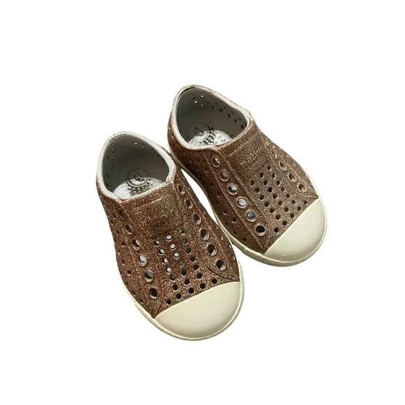 Native Other - Native Jefferson Slip On Glitter Gold Sparkle Baby Toddler Shoes SZ 4